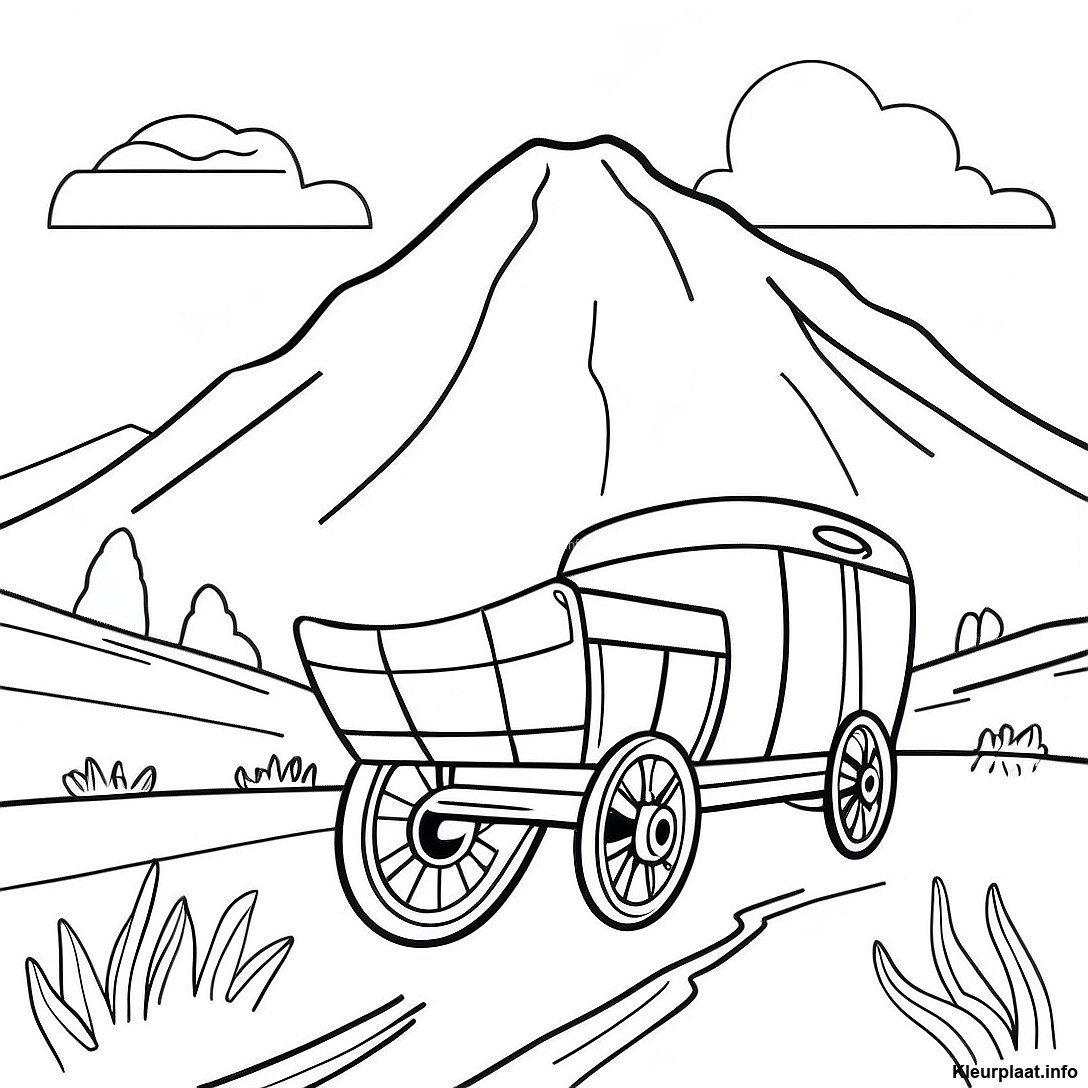 Kleurplaat Van Een Schilderachtig Landschap Van Het Oregon Trail 135880 67636