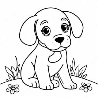 Schattige Beagle Puppy Kleurplaat 100011-38691