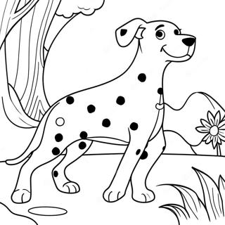 Gevlekte Dalmatier Die Apporteren Speelt Kleurplaat 100037-38709