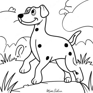 Gevlekte Dalmatier Die Apporteren Speelt Kleurplaat 100037-38710