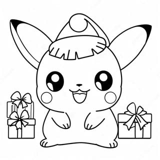 Kerst Pikachu Kleurplaten