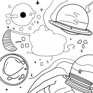 Creatieve Collage Van Ruimte Scenes Kleurplaat 100195-38842