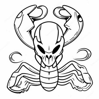 Scorpion Met Vlammen Skul Kleurplaat 100421-39014