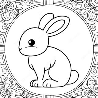 Elegante Konijn Chinese Dierentekens Kleurplaat 100729-39262