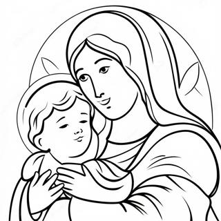 Maagd Maria En Baby Jezus Kleurplaat 101113-39556