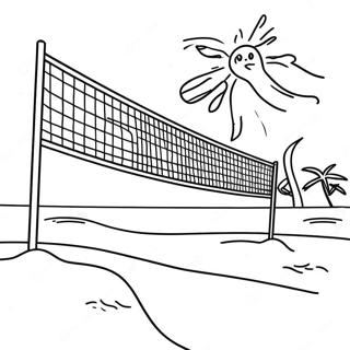 Kleurplaat Van Een Strandvolleybalwedstrijd 101192 39624