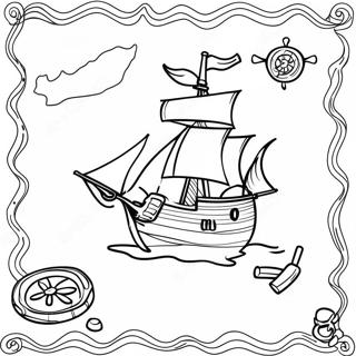 Piraten Schatkaart Kleurplaat 101367 39859