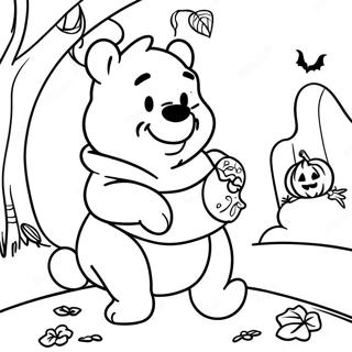 Kleurplaat Van Winnie De Poeh Halloween 101495-39956