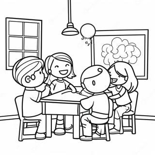 Kleurplaat Van Een Leuke K 12 Klaslokaalscene 101523-39983