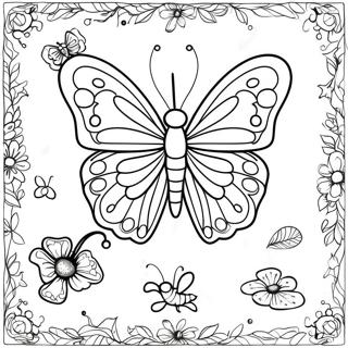 Gedetailleerd Vlinder Levenscyclus Diagram Kleurplaat 101730-40142