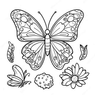 Gedetailleerd Vlinder Levenscyclus Diagram Kleurplaat 101730-40143