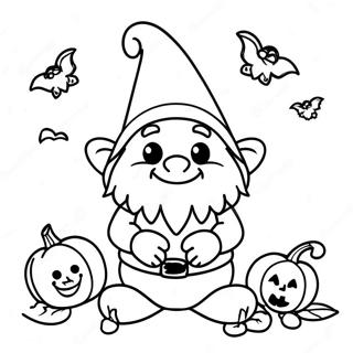 Grappige Halloween Kabouter Kleurplaat 101755-40159