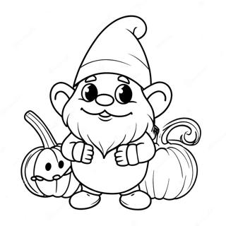 Schattige Halloween Kabouter Met Pompoen Kleurplaat 101756 40161