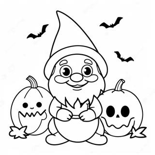 Schattige Halloween Kabouter Met Pompoen Kleurplaat 101756 40163