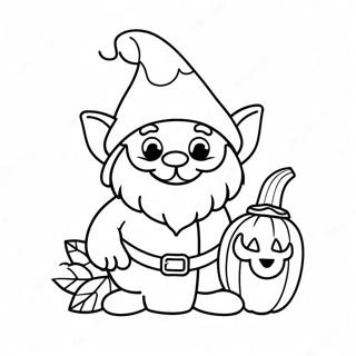 Schattige Halloween Kabouter Met Pompoen Kleurplaat 101756 40164