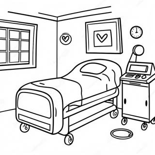 Schattige Ziekenkamer Kleurplaat 101806-40197