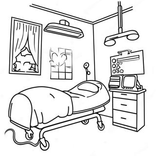 Schattige Ziekenkamer Kleurplaat 101806-40199