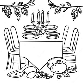 Kleurplaat Van Een Tu Bishvat Seder Tafel 101910-40288