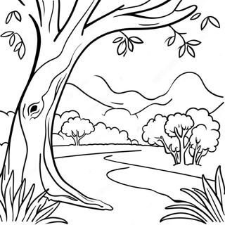 Kleurplaat Van Een Tu Bishvat Natuurscene 101911-40292