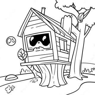 Sandy Cheeks In Een Boomhut Kleurplaat 102015-40369