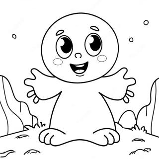 Spookachtige Huggy Wuggy Met Enge Ogen Kleurplaat 102064-40403