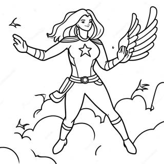 Captain Marvel Met Gans Kleurplaat 102530-40766