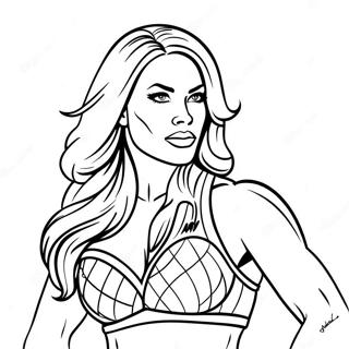 Onverschrokken Wwe Diva Actie Kleurplaat 102557 40791