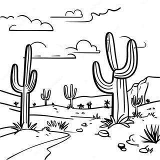 Kleurplaat Van Het Woestijnlandschap Van Californie 102686-40891