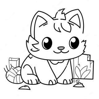 Speelse Minecraft Kat Kleurplaat 103072-41187