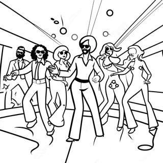 Kleurige 70s Disco Dans Scene Kleurplaat 103121 41221