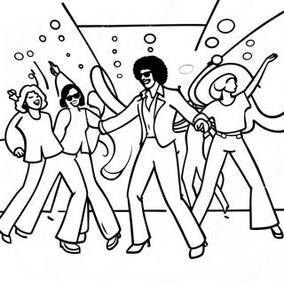 Kleurige 70s Disco Dans Scene Kleurplaat 103121 41222