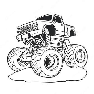 Grote Monstertruck Die Kleinere Voertuigen Verplettert Kleurplaat 10322-2180