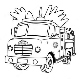 Brandweerman Sam Met Brandweerwagen Kleurplaat 103301 41361