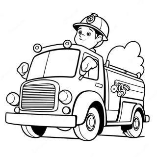 Brandweerman Sam Met Brandweerwagen Kleurplaat 103301 41363