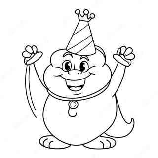 Grappige King Boo Met Een Feesthoed Kleurplaat 103405 41449