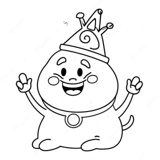 Grappige King Boo Met Een Feesthoed Kleurplaat 103405 41450