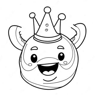 Grappige King Boo Met Een Feesthoed Kleurplaat 103405 41451