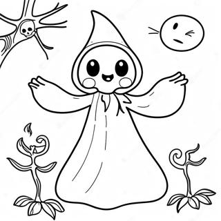 Grappige Vintage Halloween Geest Kleurplaat 103431-41469