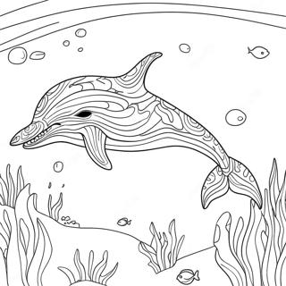 Zachte Kleurplaat Van Een Blauwe Walvis Onderwater 103972 41887