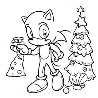 Sonic Versiert Een Kerstboom Kleurplaat 104048-41946