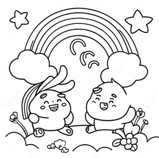 Blije Rainbow Friends Rode Kleurplaat 104383-42209