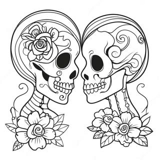 Gothic Liefde Skulls Kleurplaat 104790-42517