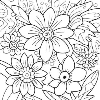Charmante Roze Bloemen Kleurplaat 105205-42849