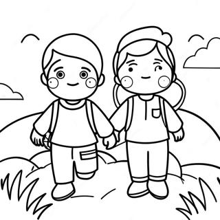Avontuurlijke Jongen En Meisje Kleurplaat 105227 42859