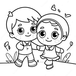 Speelse Jongen En Meisje Kleurplaat 105228 42873