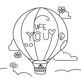 Kleurige Wij Houden Van Jou Ballon Kleurplaat 105279-42915
