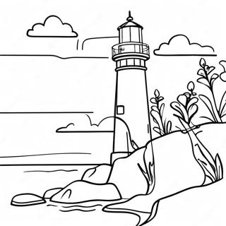 Charmante Michigan Vuurtorens Kleurplaat 105357-42980