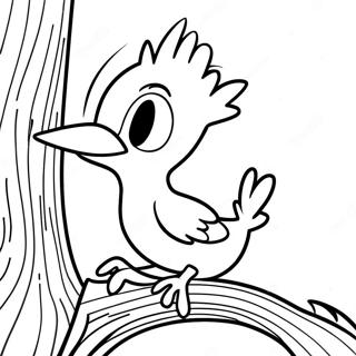 Woody Woodpecker In Een Boom Kleurplaat 105460-43054