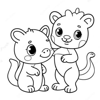 Schattige Kleurplaat Van Valentijnsdag Dieren 105665 43213