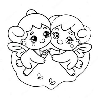 Speelse Kleurplaat Van Valentijnsdag Cupidos 105666 43218